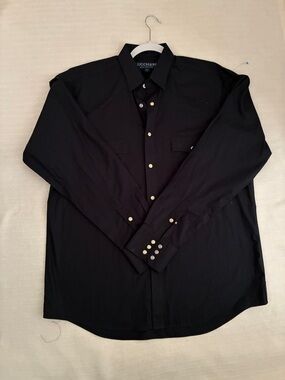 Lucchese Black Popplin Bootmaker line Long-Sleeve Western Snap Shirt